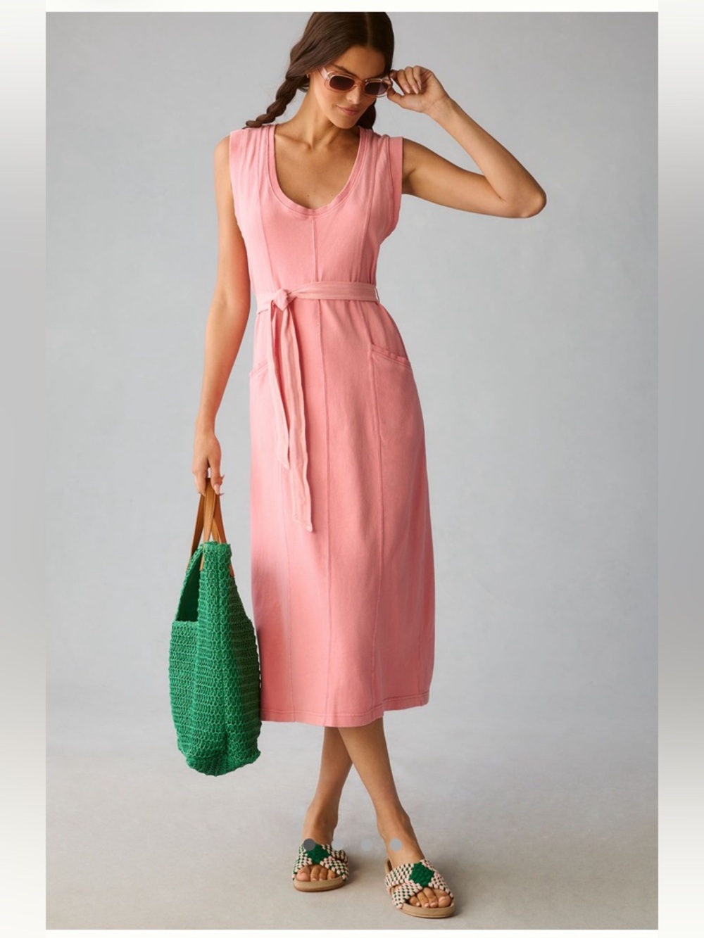 Anthropologie Daily Practice Sleeveless Belted Dress